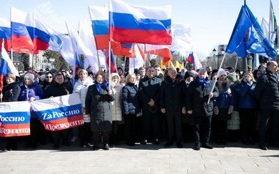 KURSK MEDICAL UNIVERSITY TOOK PART IN THE RALLY DEDICATED TO THE DAY OF REUNIFICATION OF CRIMEA AND SEVASTOPOL WITH RUSSIA