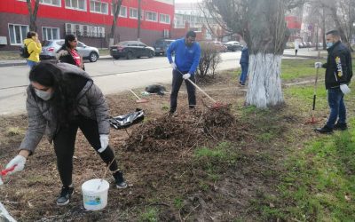 The cleaning day for foreign students