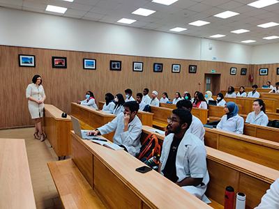 KSMU HOSTED A MEETING OF FOREIGN STUDENTS WITH AN EMPLOYEE OF THE DEPARTMENT OF INTERNAL AFFAIRS OF THE MINISTRY OF INTERNAL AFFAIRS OF RUSSIA IN KURSK REGION.